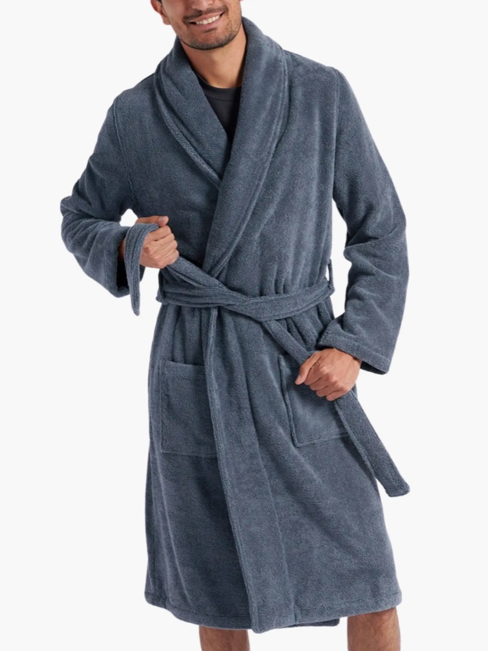 PARACHUTE Classic Turkish Cotton Terry Cloth Bathrobe Gray Mens Large